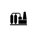 Petrochemical Plant, Refinery Oil Distillation Flat Vector Icon