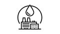 petrochemicals industrial chemical factory line icon animation