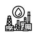 petrochemicals oil industry line icon vector illustration