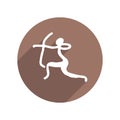 Petroglyph Hunter Circle Icon Flat with Shadow