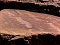 Petroglyph in Petrified Forest, Namibia, AfricaAfrican animals are represented on the stone by ancient men.ancestral artworks are Royalty Free Stock Photo