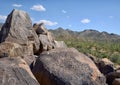 Petroglyph or prehistoric carvings of the Hohokam Royalty Free Stock Photo