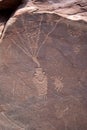 Petroglyphs can still be found in the redstone sandstone formations in Colorado and Utah.