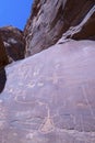 Petroglyphs on Canyon Wall Royalty Free Stock Photo