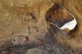 Petroglyphs in a cave in Joshua Tree National Park Royalty Free Stock Photo