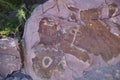 Petroglyphs stone carvings Royalty Free Stock Photo