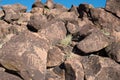 Petroglyphs on the stone Royalty Free Stock Photo