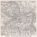 Vintage map of Petrograd 1940s