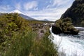 Petrohue Falls and Osorno Volcano in Chile Royalty Free Stock Photo