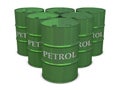 Petrol barrels in group