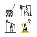 Petrol extract icon set, flat style