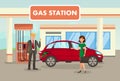 Petrol, Filling, Gas Station Vector Illustration