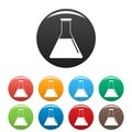 Petrol flask icons set color Royalty Free Stock Photo