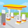 Petrol Gas Station Background Decorate Design Cartoon vector