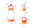 Petrol or Gas station services icons. Car wash. Vector