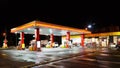 Petrol gas station station with night lights Royalty Free Stock Photo