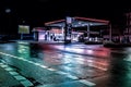 Petrol gas station station at night Royalty Free Stock Photo