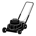 Petrol lawn mower icon, simple style