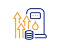 Petrol price line icon. Fuel price sign. Vector