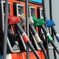Petrol pump filling Royalty Free Stock Photo