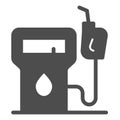 Petrol station, gas, fuel, gasoline pump solid icon, oil industry concept, fuel pump vector sign on white background Royalty Free Stock Photo