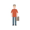 Petrol Station Male Worker or Driver with Jerrican Vector Illustration