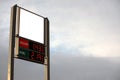 Petrol station sign with empty space