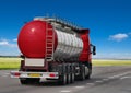 Petrol tanker on the asphalt road,