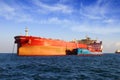Petrol tanker anchored in Algeciras bay. Royalty Free Stock Photo