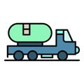 Petrol truck icon color outline vector