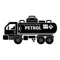 Petrol truck tank icon, simple style