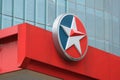 Petroleum brand Caltex logo colored circle with a white star