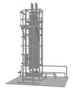 Petroleum gas heating furnace. Tracing illustration of 3d