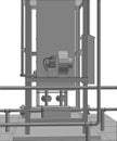 Petroleum gas installation. Tracing illustration of 3d.