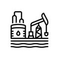 Black line icon for Petroleum, industry and fuel