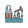 Color illustration icon for Petroleum, industry and production