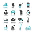 Petroleum icons with reflection