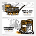 Petroleum Industry Horizontal Banners Royalty Free Stock Photo