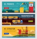 Petroleum Industry Horizontal Banners Set