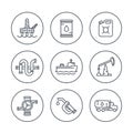 Petroleum industry line icons