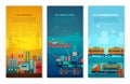 Petroleum Industry Vertical Banners Set Royalty Free Stock Photo