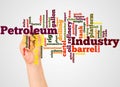 Petroleum Industry word cloud and hand with marker concept Royalty Free Stock Photo