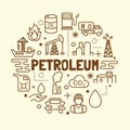 Petroleum minimal thin line icons set Royalty Free Stock Photo