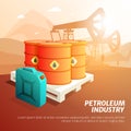 Petroleum Oil Industry Facilities Isometric Poster