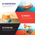 Petroleum Oil Industry isometric Banners Set Royalty Free Stock Photo