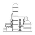 Petroleum oil refinery plant with machinery in black and white Royalty Free Stock Photo