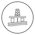 Petroleum platform icon black color vector illustration simple image