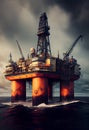 Petroleum platform oil and gas at sea