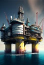 Petroleum platform oil and gas at sea