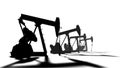 Petroleum-producing. Silhouette pumpjack on white background. Oil and gas Industry animation